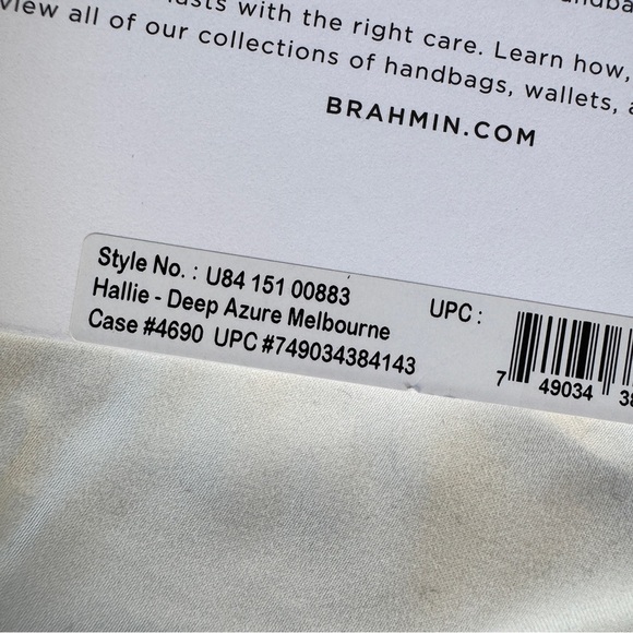 Brahmin Hallie Satchel Melbourne Vibrant Blue and Orange Crossbody Bag - Picture 7 of 7